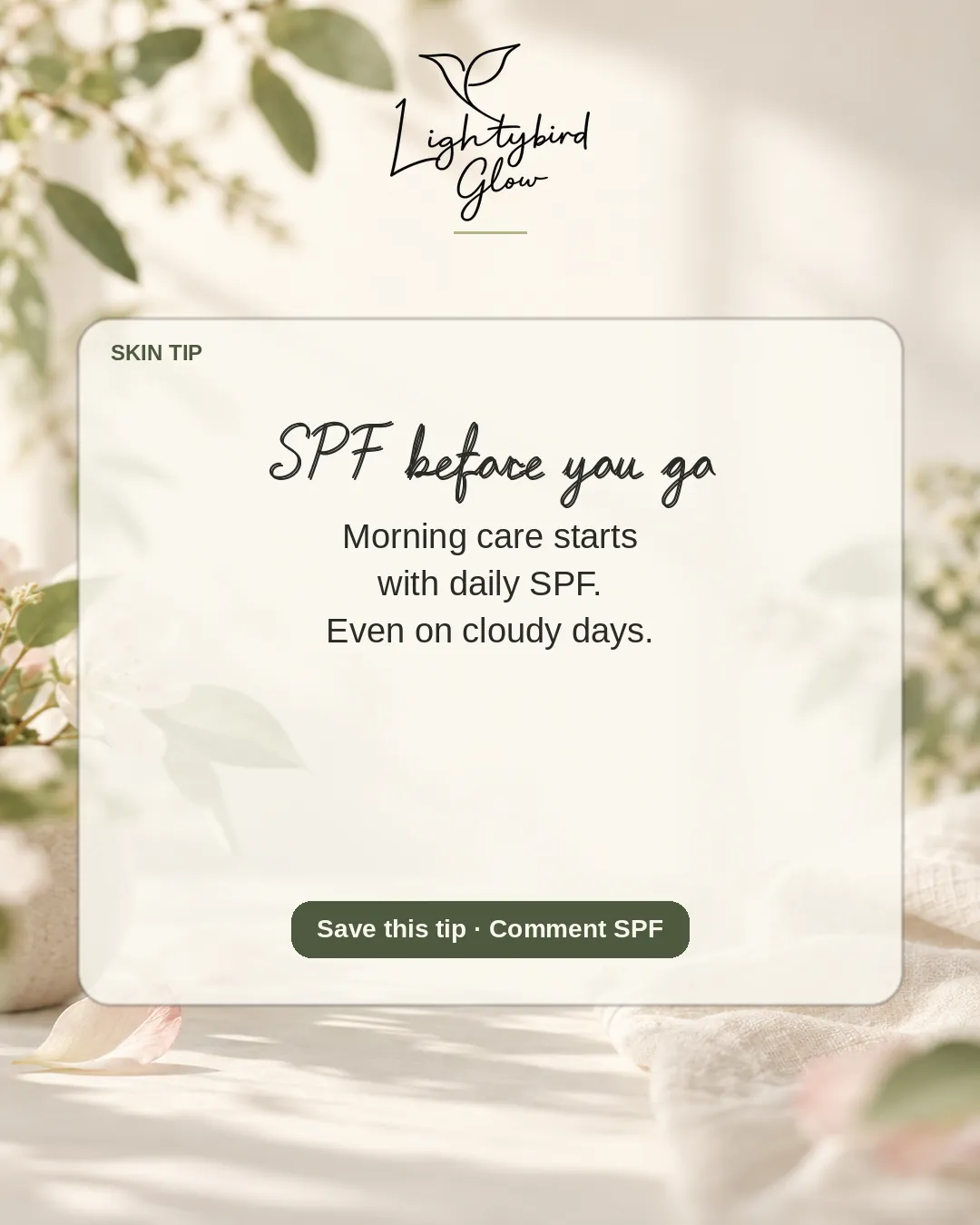 SPF before you go: LightyBird Glow educate post