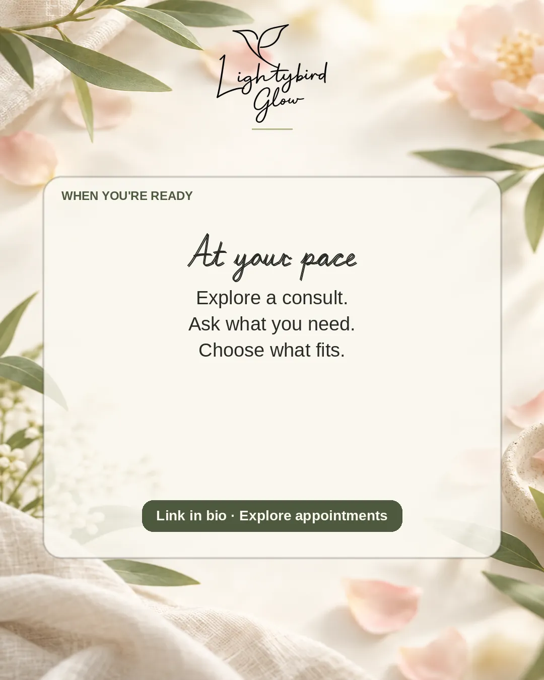 At your pace: LightyBird Glow invite post