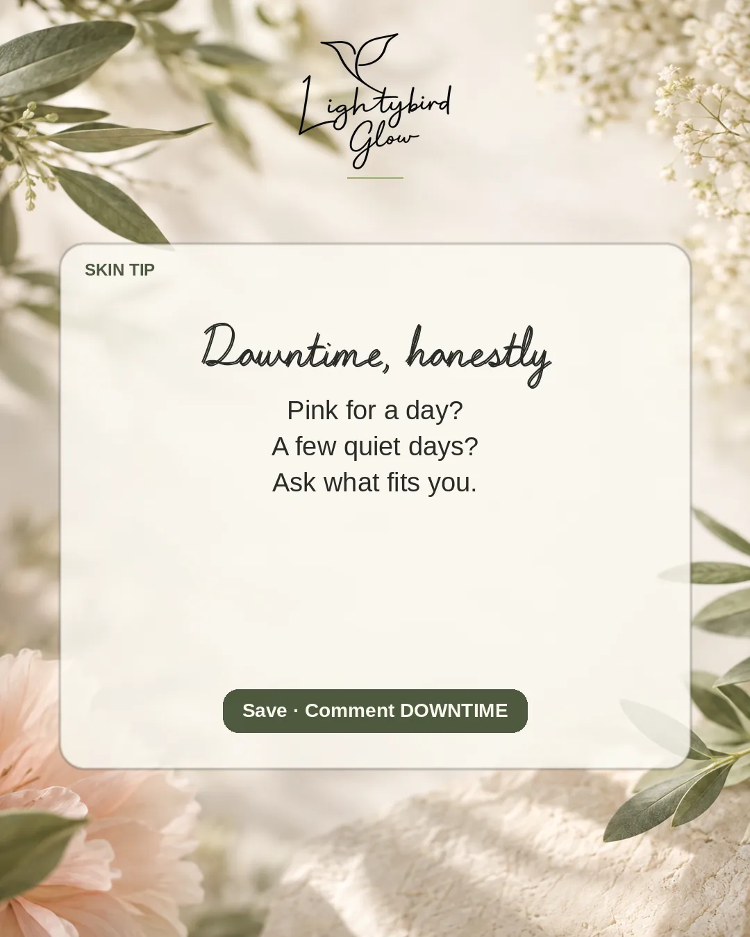 Downtime, honestly: LightyBird Glow educate post
