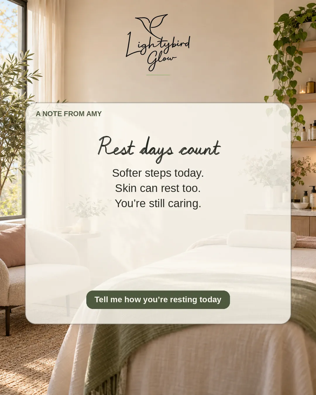 Rest days count: LightyBird Glow connect post