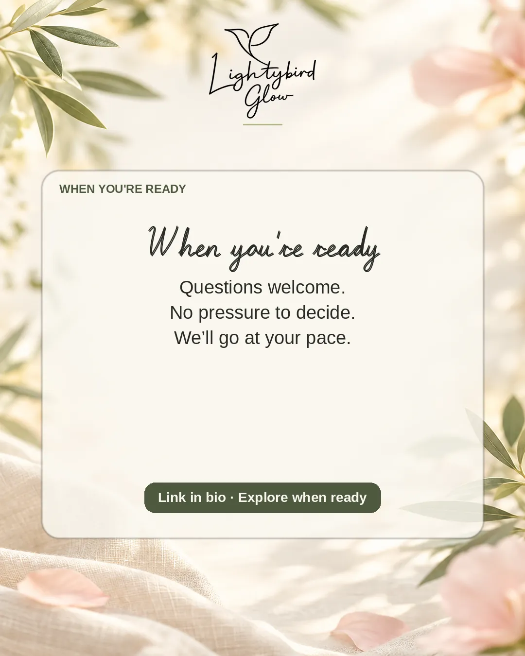 When you’re ready: LightyBird Glow invite post