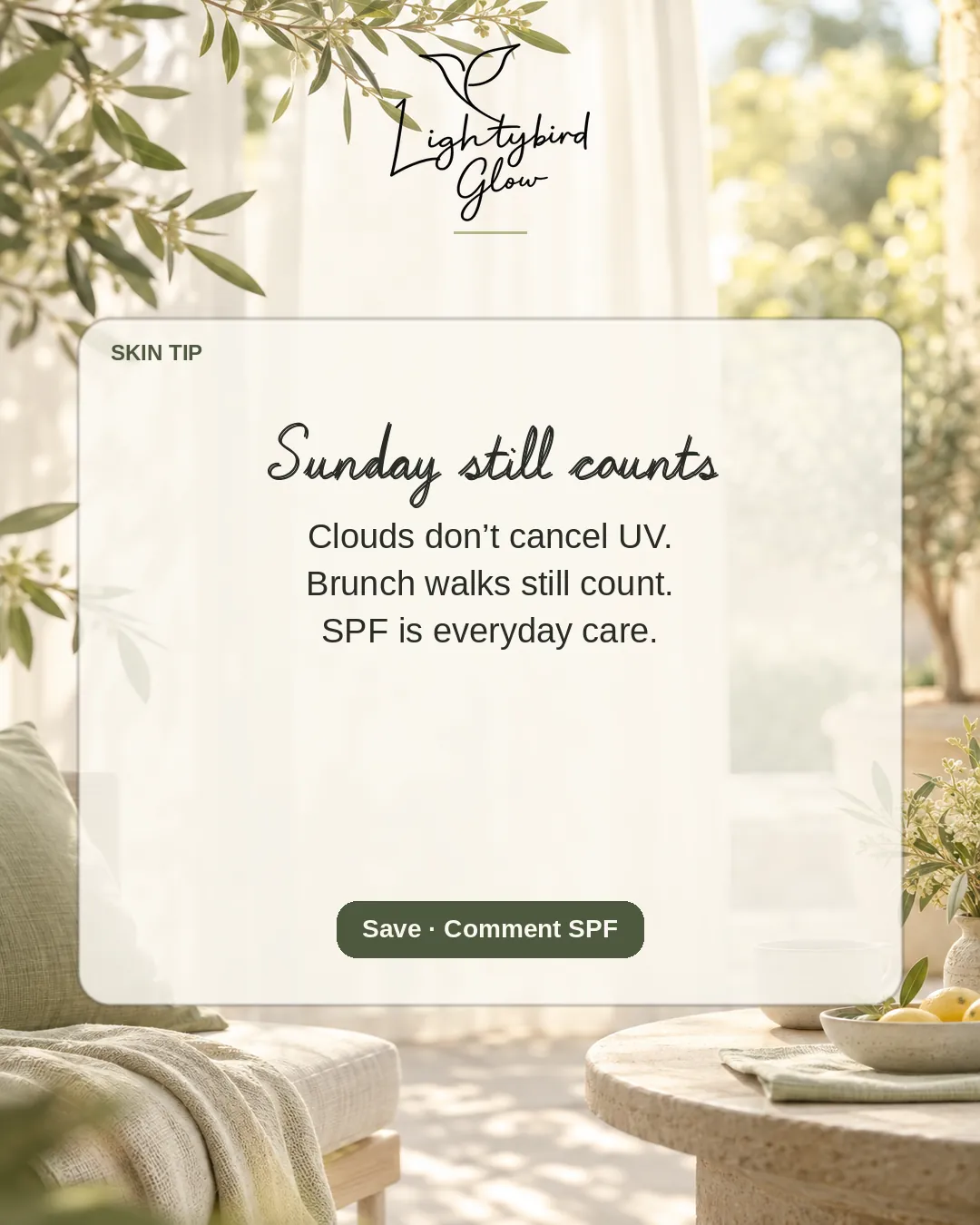 Sunday still counts: LightyBird Glow educate post