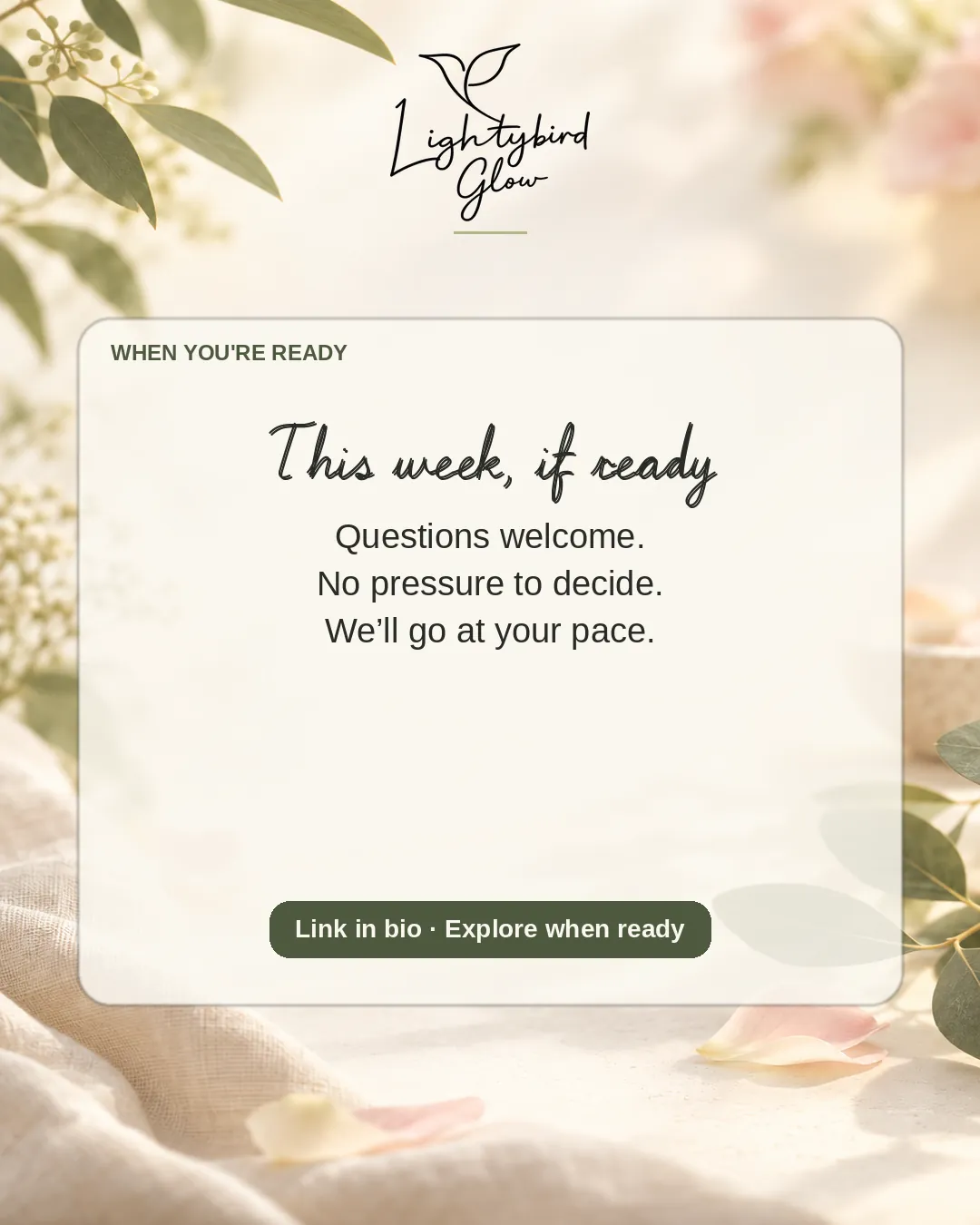This week, if ready: LightyBird Glow invite post