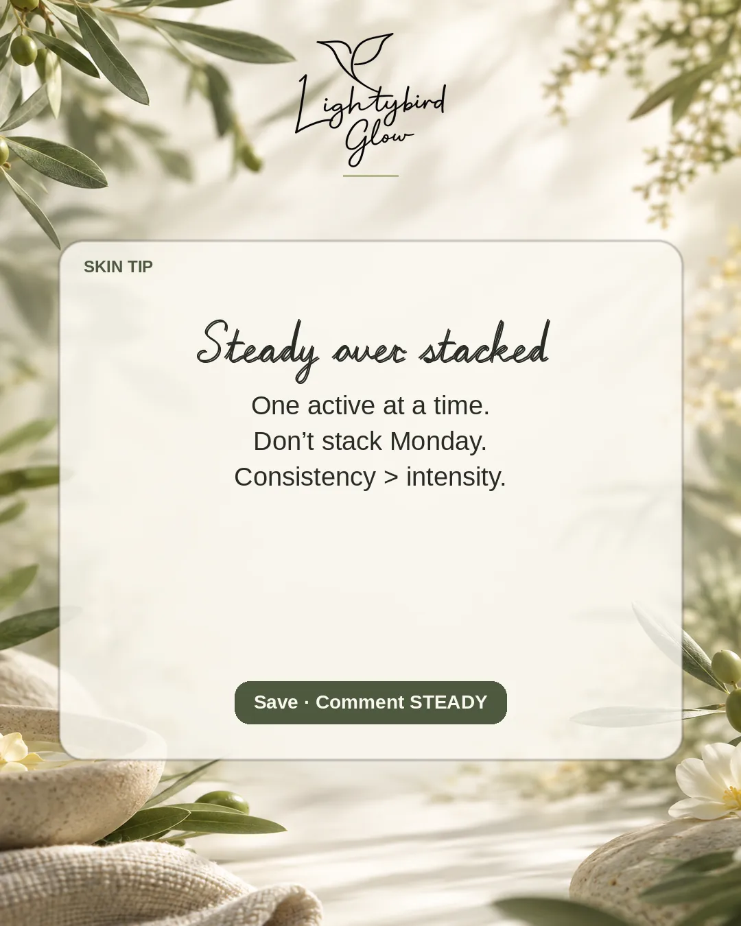 Steady over stacked: LightyBird Glow educate post