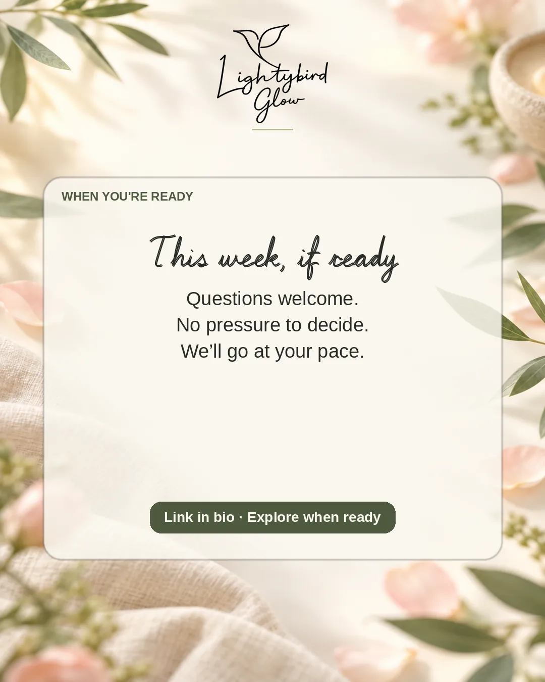 This week, if ready: LightyBird Glow invite post